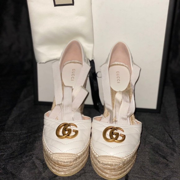 gucci palmyra ankle tie espadrille wedge